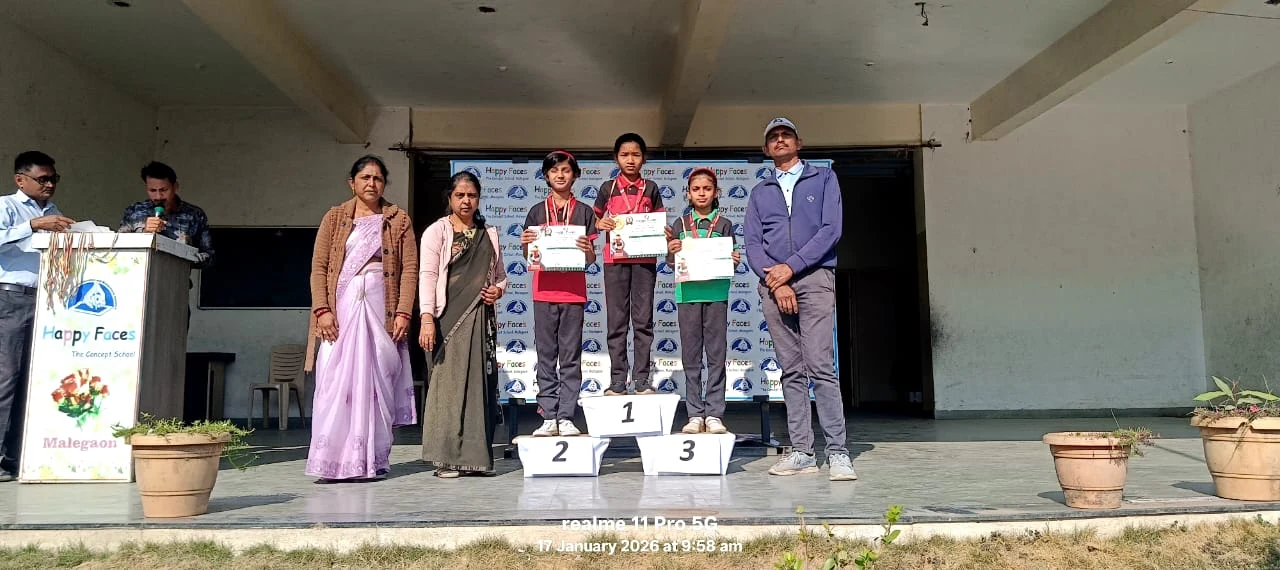 Student award recognition ceremony at Happy Faces Malegaon